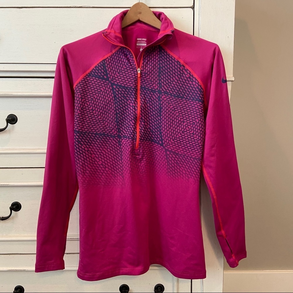Nike Pro Dri-Fit Fleeced Lined Half Zip Jacket.  Size Large. EUC.